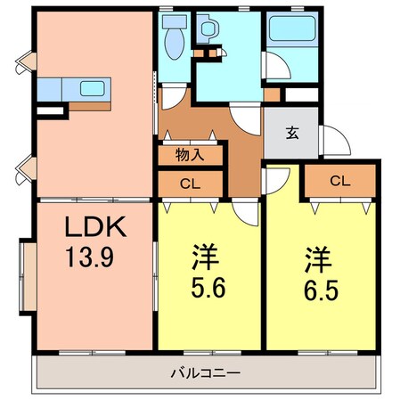 プレイン横山Cの物件間取画像